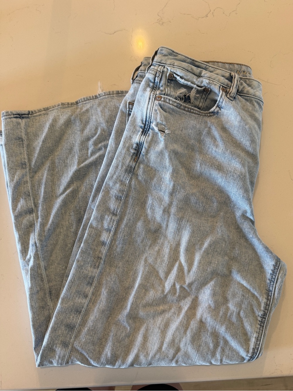 American Eagle Outfitters Light Wash Straight Leg Jeans